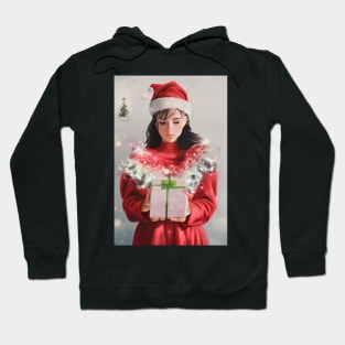 Beautiful Anime Portrait In Santa Claus Costume 5 Hoodie